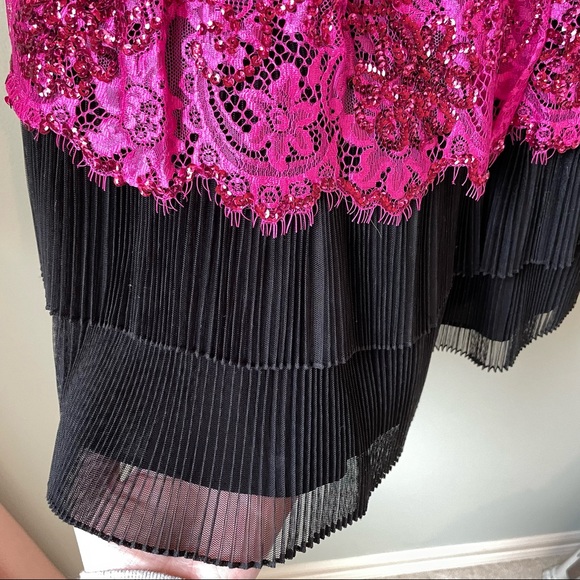 NWT Betsey Johnson Twinklebelle Sequin & Lace Tiered Strapless Dress | Size 4 - Picture 7 of 11